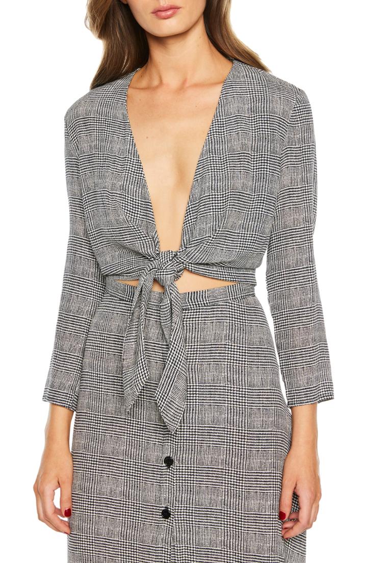 Women's St. John Collection Tie Waist Silk Georgette Top