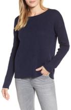 Women's Eileen Fisher Organic Linen & Cotton Crewneck Sweater - Blue