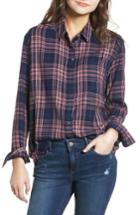 Women's Treasure & Bond Tartan Boyfriend Shirt, Size - Blue