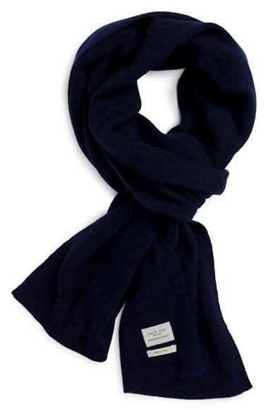 Men's Rag & Bone Standard Issue Merino Wool Scarf, Size - Blue