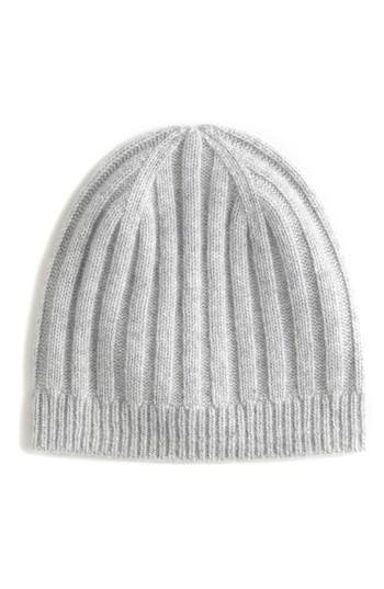 Women's J.crew Ribbed Cashmere Beanie - Grey