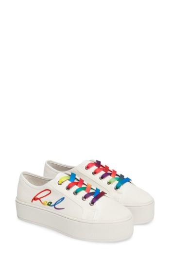 Women's Steve Madden Fink Platform Sneaker M - White