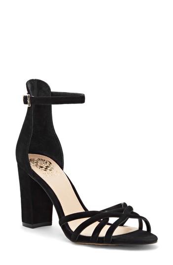 Women's Vince Camuto Catelia Ankle Strap Sandal .5 M - Black