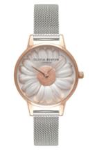 Women's Olivia Burton Flower Show Mesh Strap Watch, 30mm