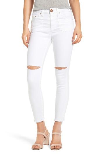 Women's One Teaspoon Freebird High Waist Ripped Skinny Jeans - White