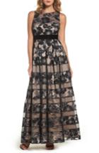 Women's Eliza J Inset Waist Panel Lace Ballgown - Black