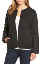 Women's Eileen Fisher Collarless Quilted Jacket, Size - Black
