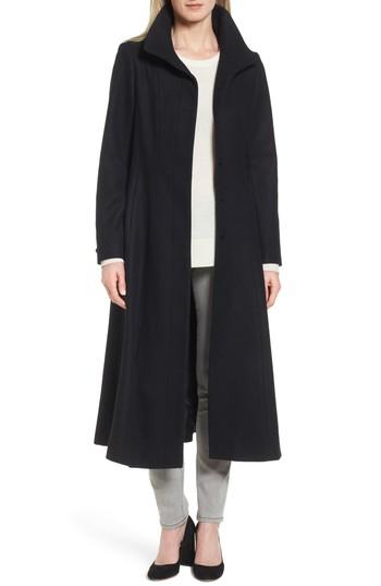 Petite Women's Gallery Full Length Wool Blend Coat P - Black