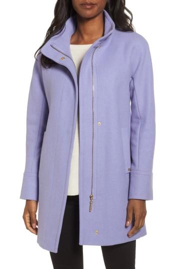 Women's Ellen Tracy Wool Blend Stadium Coat - Purple