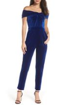 Women's Adelyn Rae Liv Off The Shoulder Velvet Jumpsuit - Blue