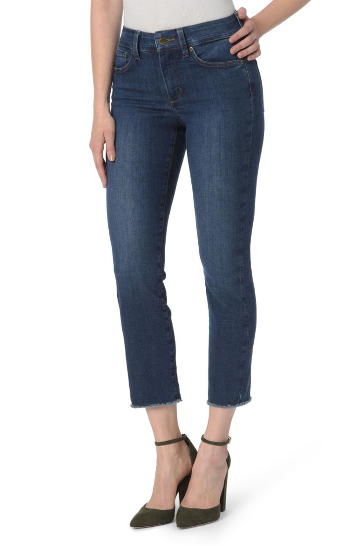 Women's Nydj Sheri High Waist Frayed Hem Slim Ankle Jeans