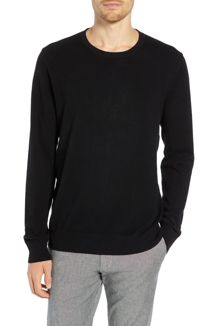 Men's J.crew Cotton & Cashmere Pique Crewneck Sweater - Brown