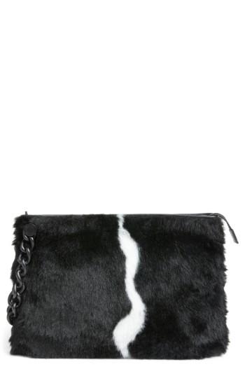 Kendall + Kylie Corey Faux Fur Clutch - Black