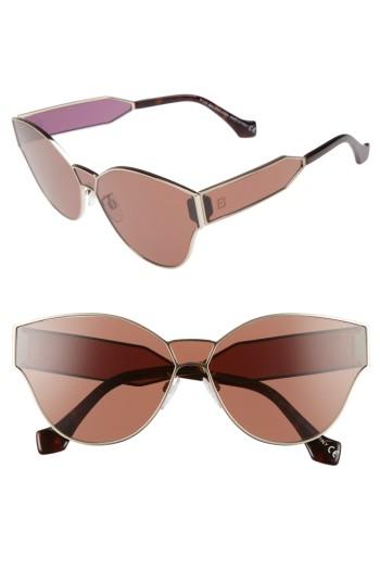 Women's Balenciaga Paris 65mm Sunglasses - Pale Gold/ Havana/ Brown