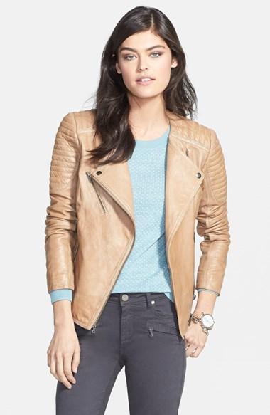 Treasure&bond Quilted Leather Moto Jacket
