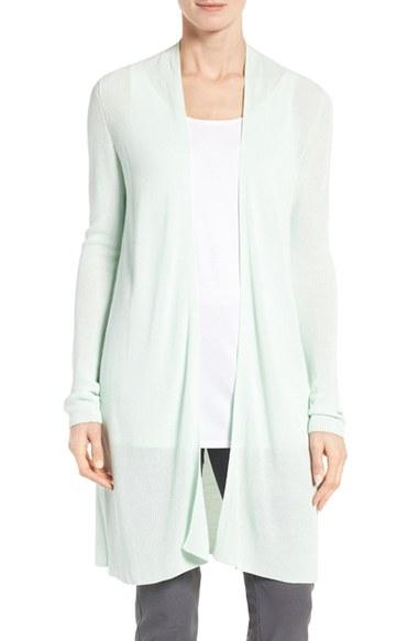 Women's Eileen Fisher Sleek Ribbed Tencel Long Cardigan