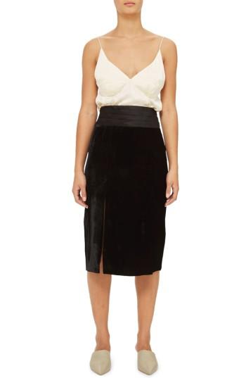 Women's Topshop Cummerbund Skirt Us (fits Like 0-2) - Black