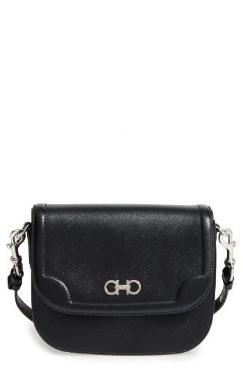Salvatore Ferragamo Greta Leather Crossbody Bag - Black