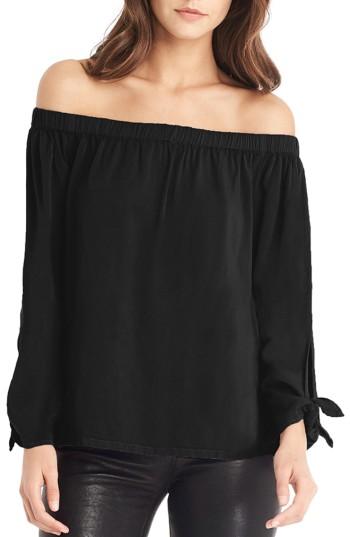 Women's Michael Stars Tie Sleeve Top - Black