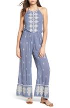 Women's Raga Alissa Embroidered Halter Neck Jumpsuit - Blue