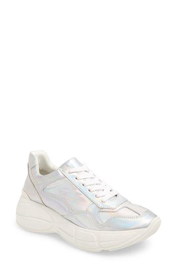 Women's Steve Madden Memory Platform Wedge Sneaker M - Metallic