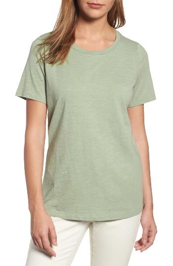 Petite Women's Eileen Fisher Organic Cotton Tee, Size P - Green