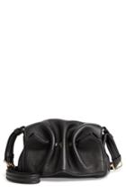 Valentino Garavani Bloomy Grained Leather Mini Shoulder Bag - Black