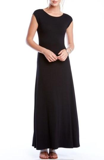 Women's Karen Kane V-back A-line Maxi Dress - Black