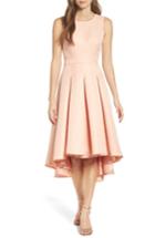 Women's Lulus Cutout Back Tea Length High/low Dress - Pink