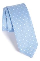 Men's The Tie Bar Dot Silk & Linen Tie, Size - Blue