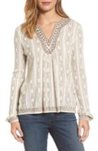 Women's Lucky Brand Embroidered Drop Needle Top - Ivory