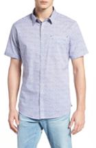 Men's 7 Diamonds Neon Rain Slim Fit Short Sleeve Sport Shirt, Size - Blue