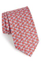 Men's Salvatore Ferragamo Fumbo Print Silk Tie, Size - Red