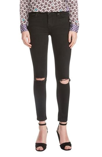 Women's Maje Priska Ripped Bee Embroidery Black Skinny Jeans Us / 34 Fr - Black