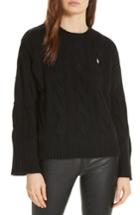 Women's Polo Ralph Lauren Dolman Sleeve Cable Knit Sweater - Black