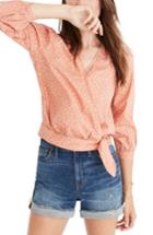 Women's Madewell Star Print Wrap Blouse - Pink