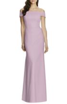 Women's Dessy Collection Off The Shoulder Crepe Gown (similar To 14w) - Purple