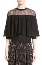 Women's Valentino Lace Trim Cape Sweater