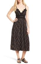 Women's Bp. Lace Trim Print Jumpsuit, Size - Black