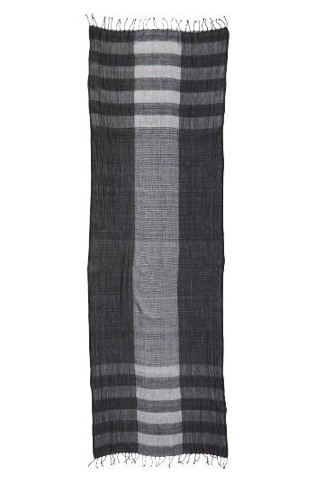 Women's Eileen Fisher Organic Cotton & Silk Scarf, Size - Black