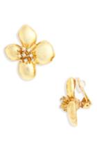 Women's Oscar De La Renta Grapefruit Button Clip Earrings