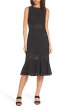 Women's Nsr Taylor Eyelet Midi Dress - Black