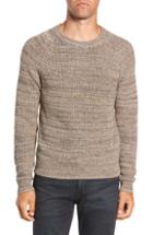 Men's Frye Ribbed Crewneck Sweater, Size - Beige