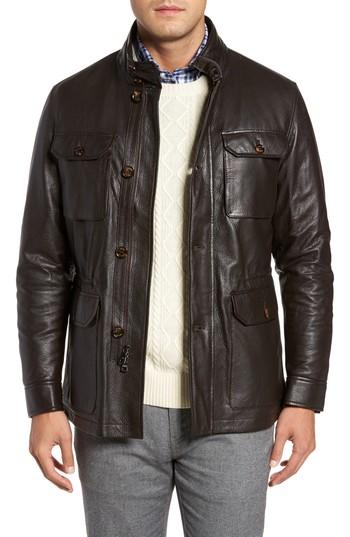 Men's Peter Millar Woodland Discovery Deerskin Leather Jacket