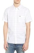 Men's Lacoste Slim Fit Stripe Cotton & Linen Sport Shirt - White