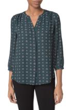 Women's Nydj Pleat Back Blouse - Green