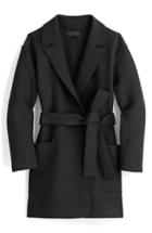 Women's J.crew Sabrina Boiled Wool Wrap Coat, Size - Black