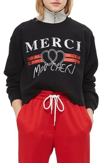 Women's Topshop Merci Crop Sweatshirt