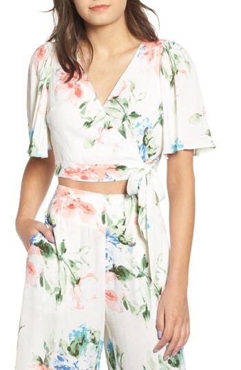 Women's Leith Wrap Crop Top, Size - Ivory