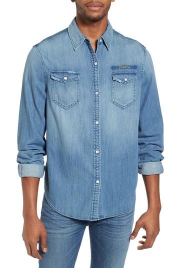 Men's Frame Military Denim Sport Shirt - Blue